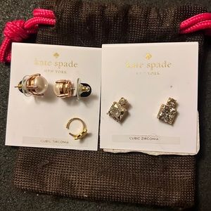 Kate spade studs set and STUDS butterfly ear cuff